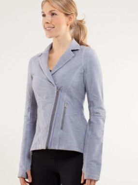 Lululemon Ride On Rock Blazer Moto Jacket Fossil Gray women size 4